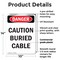 Signmission Caution Buried Cable Danger Sign, Plastic, 10in W x 14in L, 2PK OS-2PACK-DS-P-1014-V-2277 - alternate 2